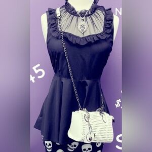 Romantic Gothic Style Babydoll Sleeveless Top